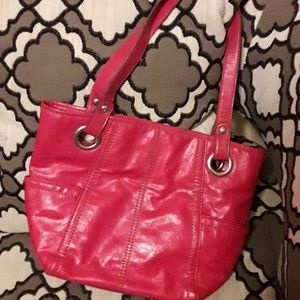 Red multi pocket purse